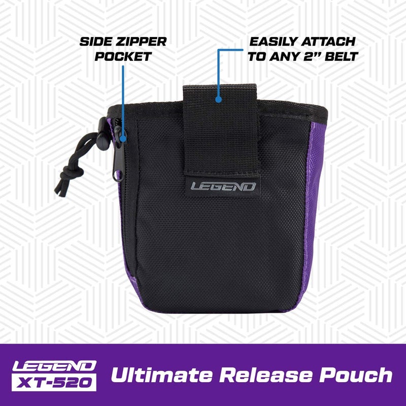 LEGEND XT520 Quick Release Pouch & Finger Tab Bag (Purple) | Interior Divider for Better Organization & Storage of Release Aids | Attaches to Standard 2" Belt | Quick Drawstring Closure - Image 4